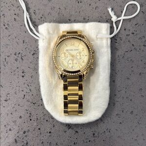 Michael Kors Gold-Tone Watch with Crystal Detailing